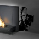 Woman gangster girl pistol revolver bandit Stylish Wall Art Sticker Decal 10080