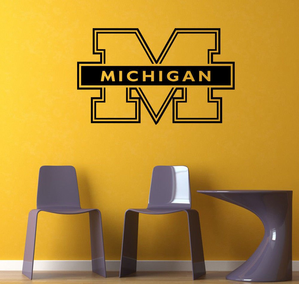 NCAA Wall Mural Vinyl Sticker Gym SPORTS LOGO Team Michigan Wolverines DA3013