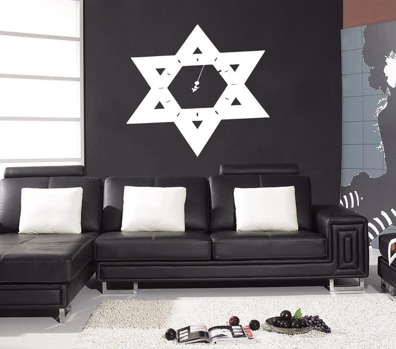 Star of David Time clocks while Room Children Stylish Wall Art Sticker Decal8693