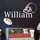 Wall Decal Personalized Name Rugby Game Art Decals Boy Room Sticker Decor AM125