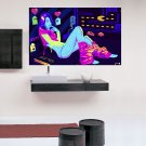 Computer Game Girl Modern Art Full Color Wall Decal Sticker AN-628 FRST