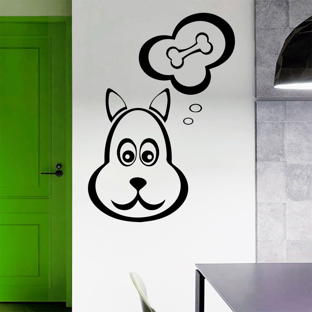 Wall Decal Dog Animal Bone Dreams Art Kids Pet Shop Decor Sticker Murals AM107