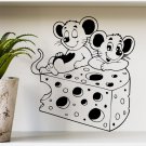 Wall Decal Mouse Animal Cheese Decals Art Kids Nursery Room Sticker Decor AM43