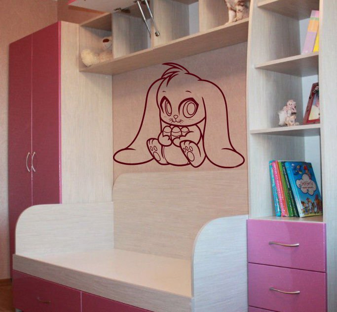Easter bunny animal Easter eggs Kids Room Stylish Wall Art Sticker Decal 9470