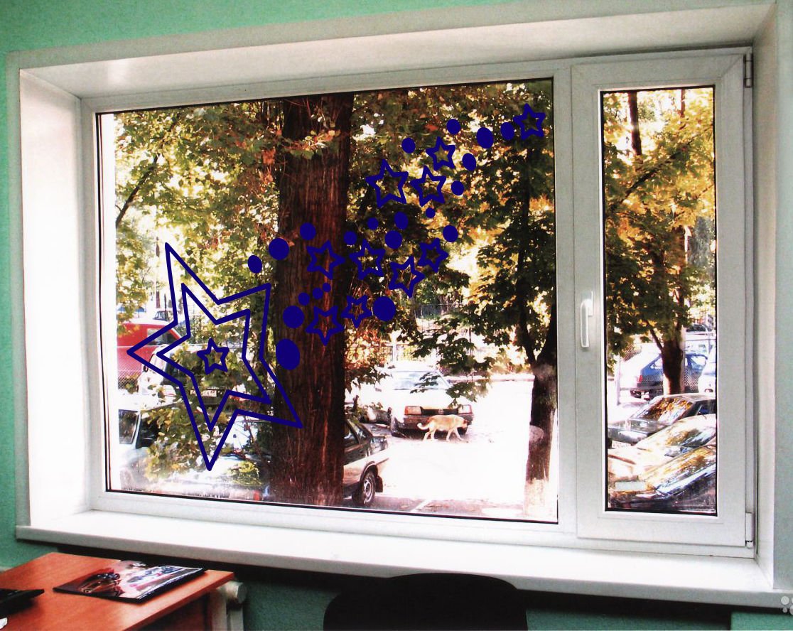 Falling star sky window beauty Kids Room Stylish Wall Art Sticker Decal 9488