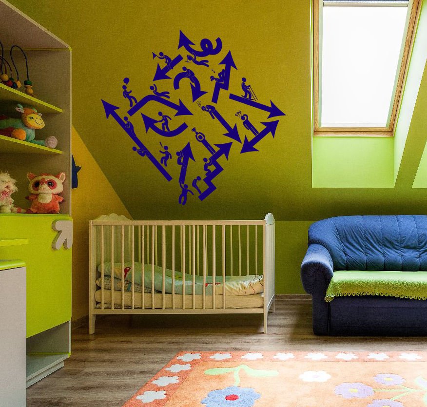 lightning pointer people arrow Kids Room Stylish Wall Art Sticker Decal 10063