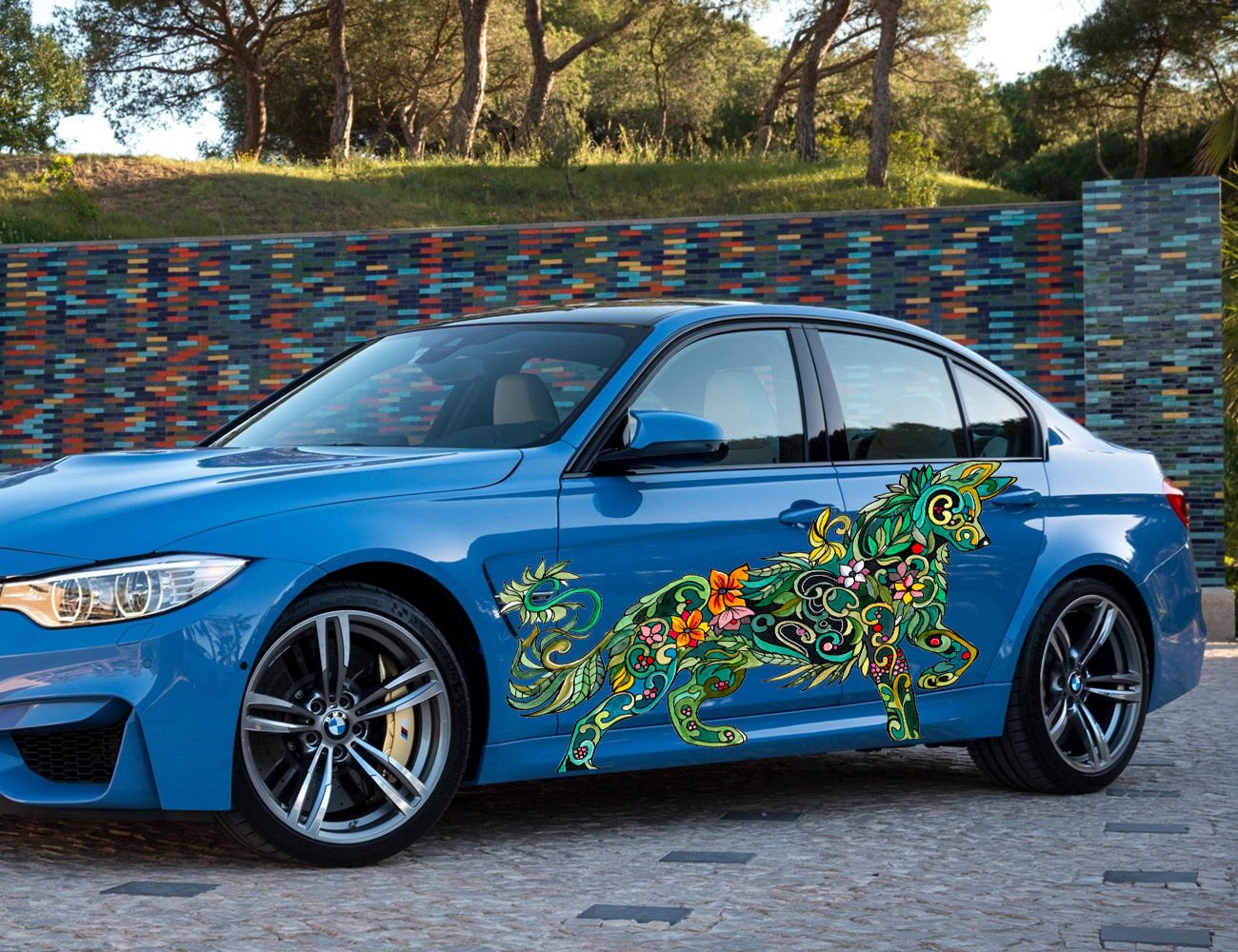 Wolf Multicolored Animal Patterns Full Color Car Decal Sticker KC-263 FRST
