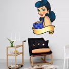 Girl Pin Up Modern Art Full Color Wall Decal Sticker KR-157 FRST