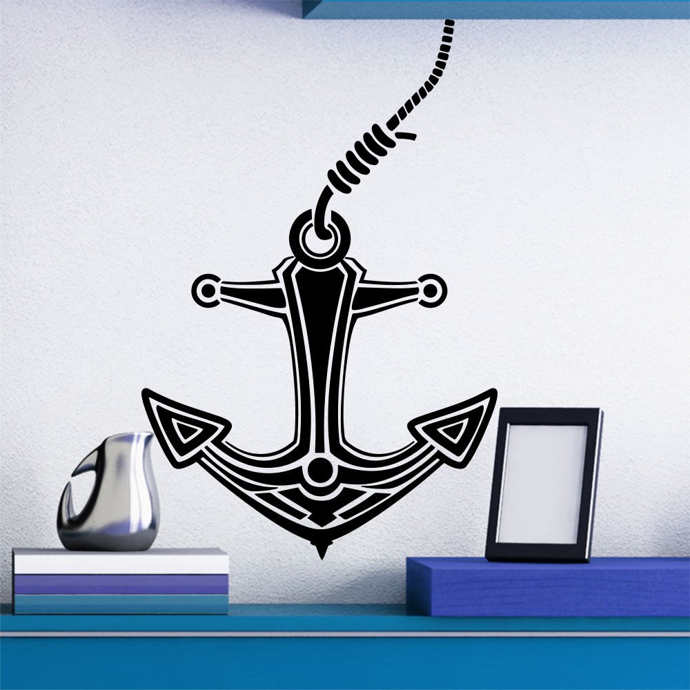 Wall Decal Anchor Rope Nautical Art Kids Bedroom Decor Vinyl Sticker Murals AM62