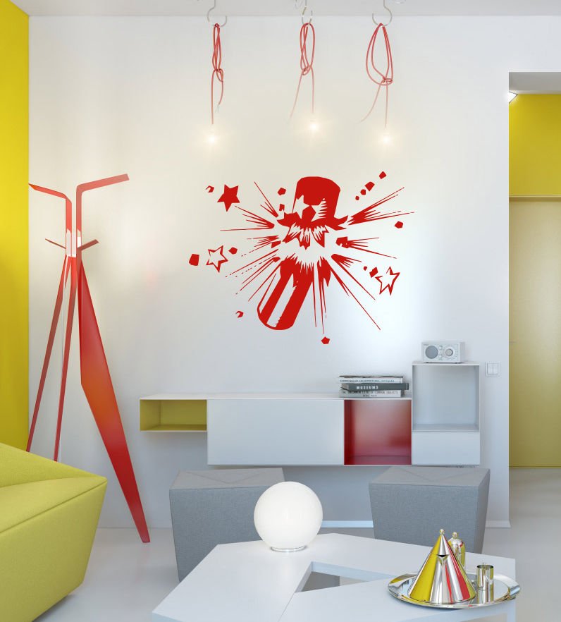 Celebration petard firework New Year Stylish Wall Art Sticker Decal 9068