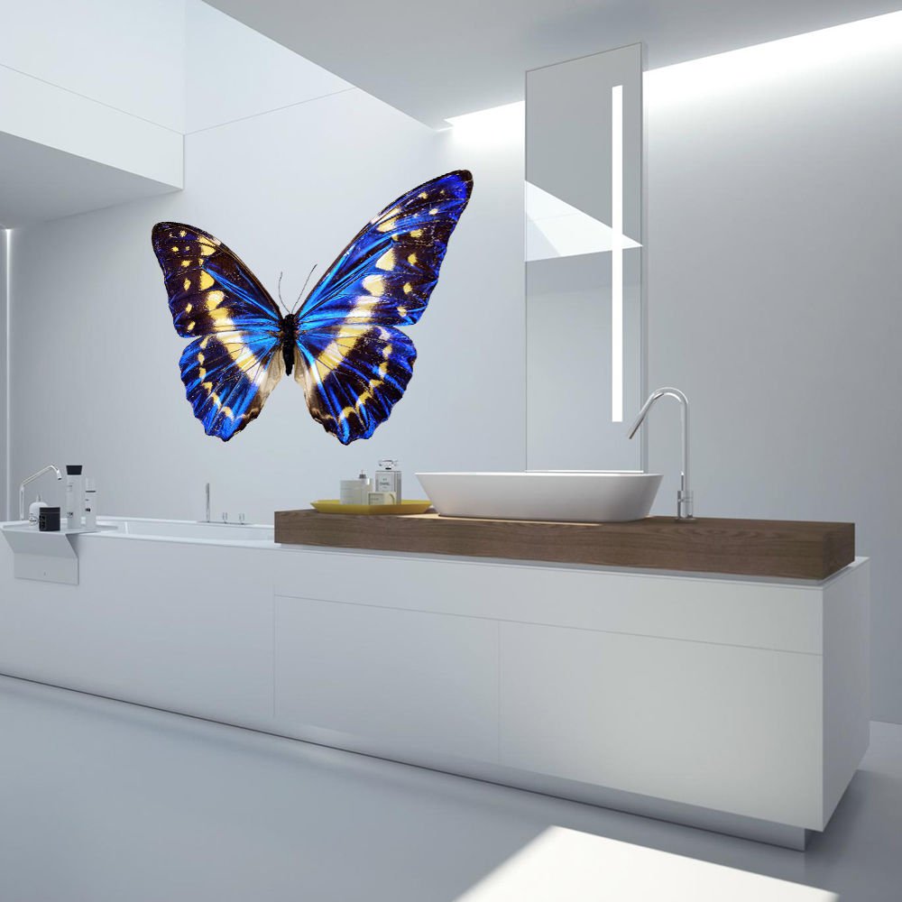 Blue Butterfly Full Color Wall Decal Sticker AN-272 FRST