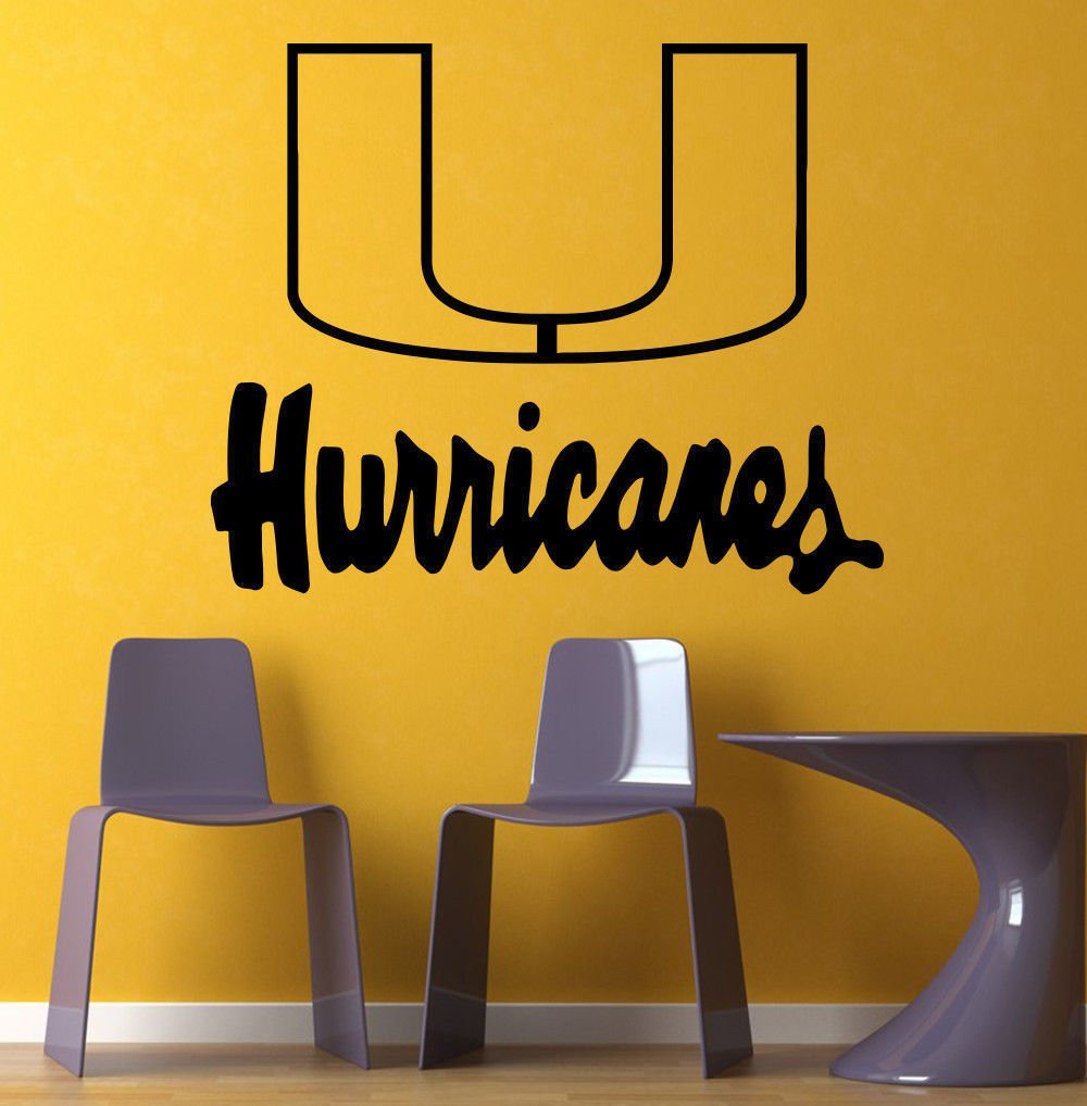NCAA Wall Mural Vinyl Sticker Gym SPORTS LOGO Team Miami Hurricanes DA2971