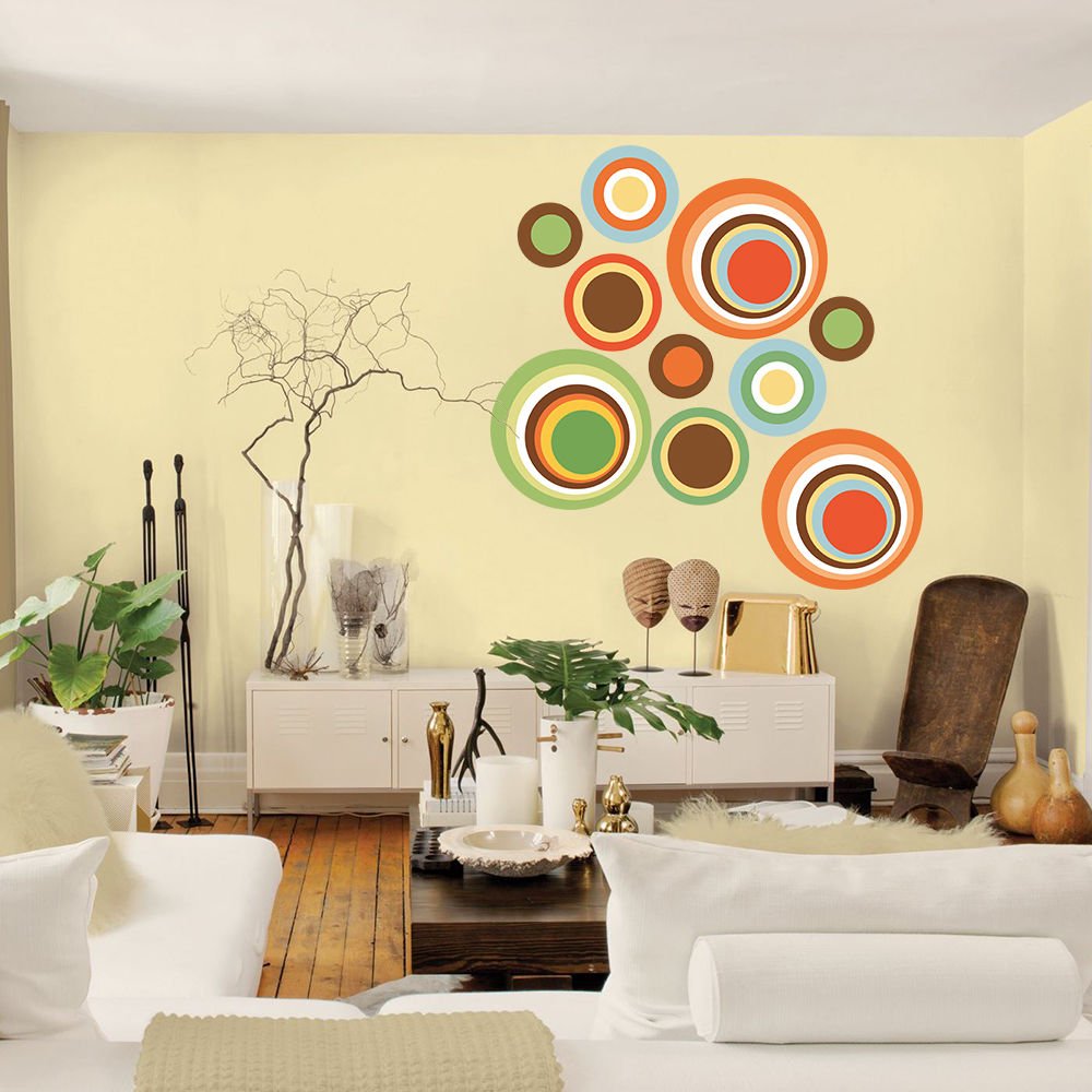 Color Circles Pattern Children Room Full Color Wall Decal Sticker AN-358 FRST