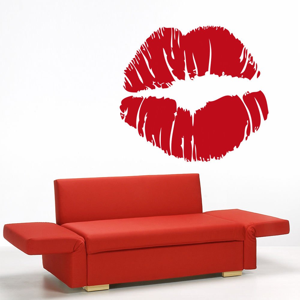 Red Lips Modern Art Full Color Wall Decal Sticker AN-389 FRST
