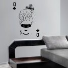 Playing card lady clubs poker Kids Room Stylish Wall Art Sticker Decal 9832