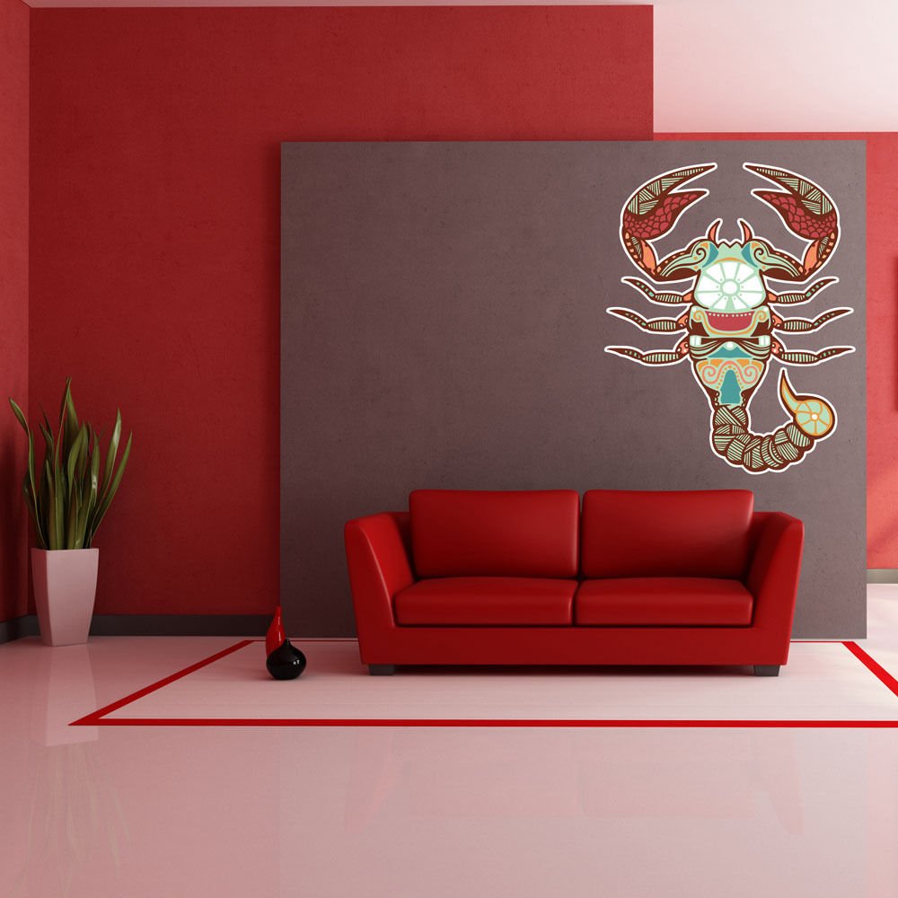 Scorpio Ornament Patterns  Zodiac Full Color Wall Decal Sticker KR-6 FRST