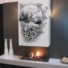 Landscape nature moon the sun house flowers Stylish Wall Art Sticker Decal 9489