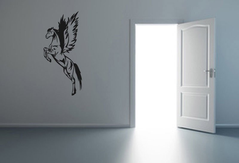 Wall Decor Vinyl Decal Pegasus Horse With Wings  tz484