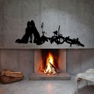 Walk bike cyclists boy girl Kids Children Stylish Wall Art Sticker Decal 9803
