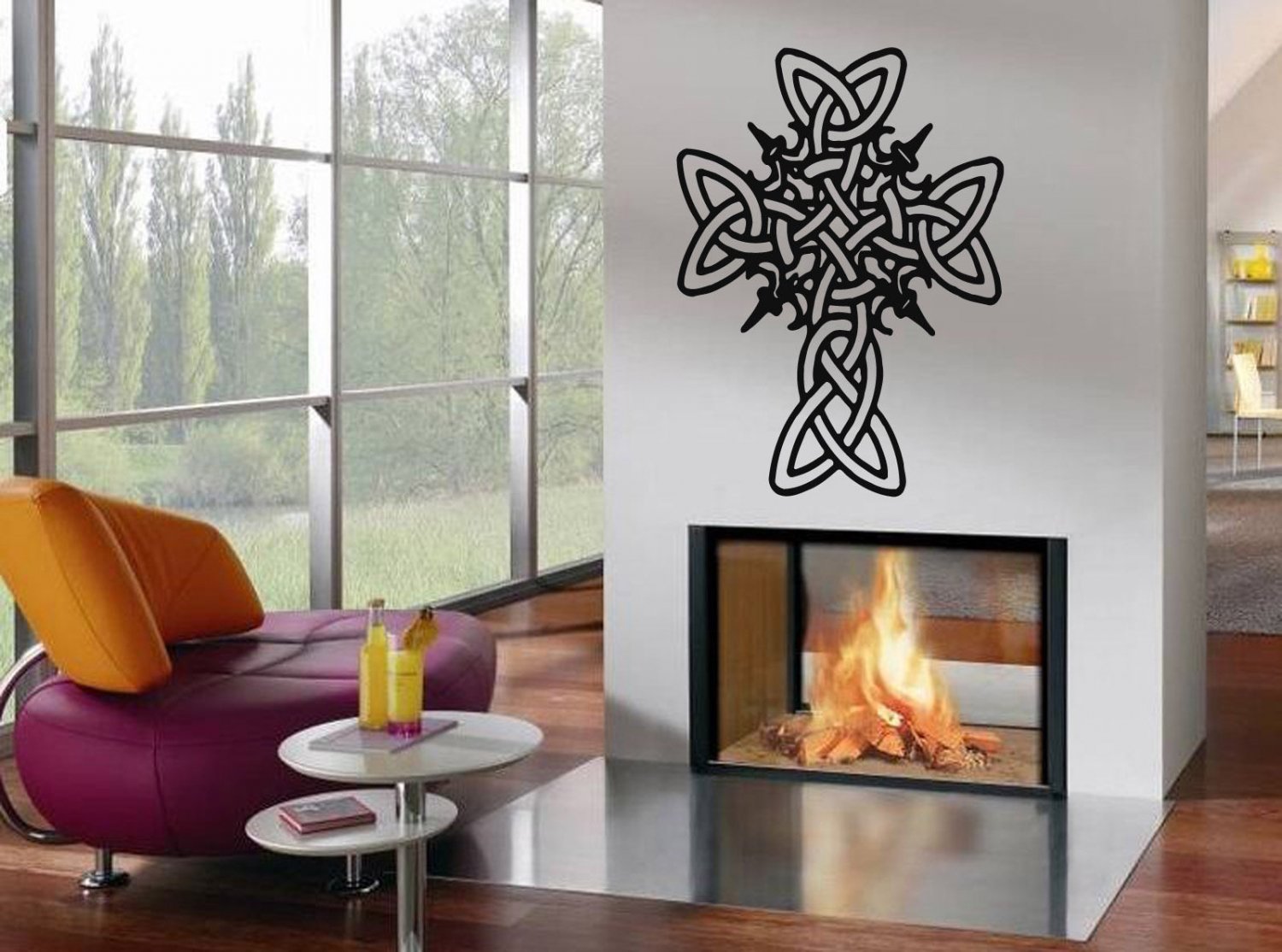 Celtic Cross Wall Decor Vinyl Decal Sticker tz331