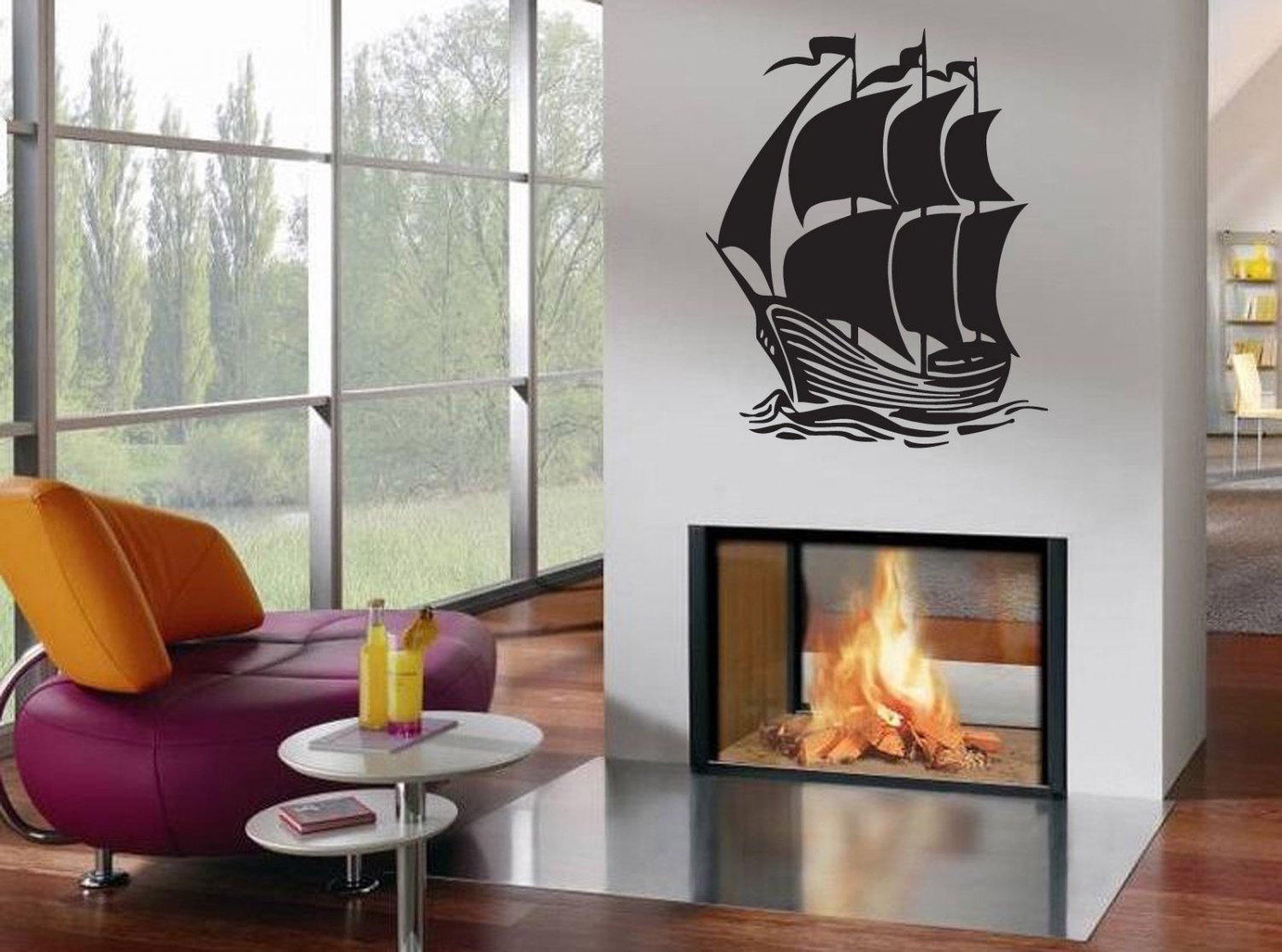Wall Decor Vinyl Decal Sticker Ship Boat Sailing Vessel tz3000