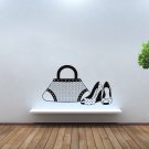 Wall Decor Vinyl Decal Sticker Beautiful Lady's Shoe And Purse tz2103