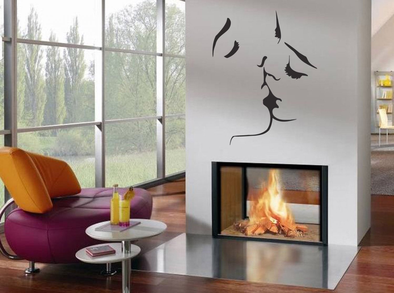 Wall Decor Vinyl Decal Sticker Kissing Couple tz972