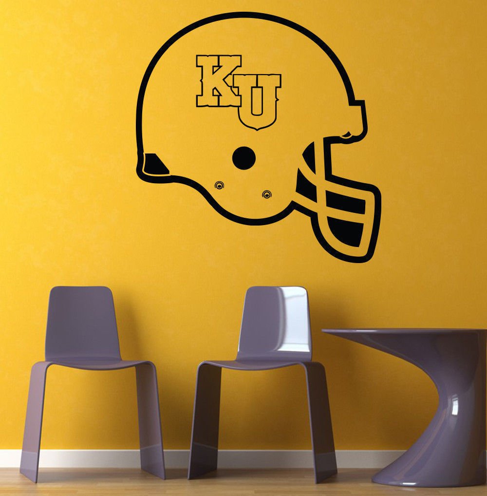 NCAA Wall Mural Vinyl Sticker Gym SPORTS LOGO Helmet Kansas Jayhawks DA2966