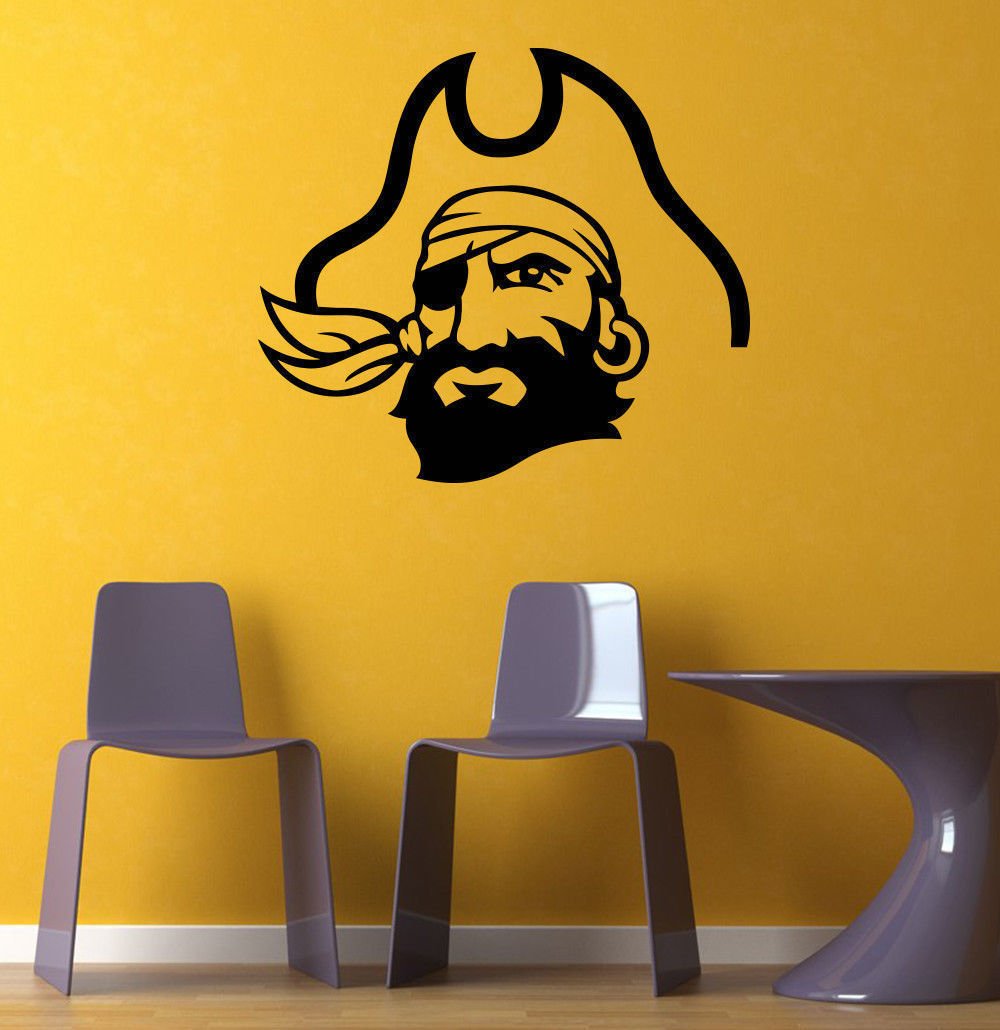 NCAA Wall Mural Vinyl Sticker GYM SPORTS LOGO EMBLEM PIRATE HAT DA2780