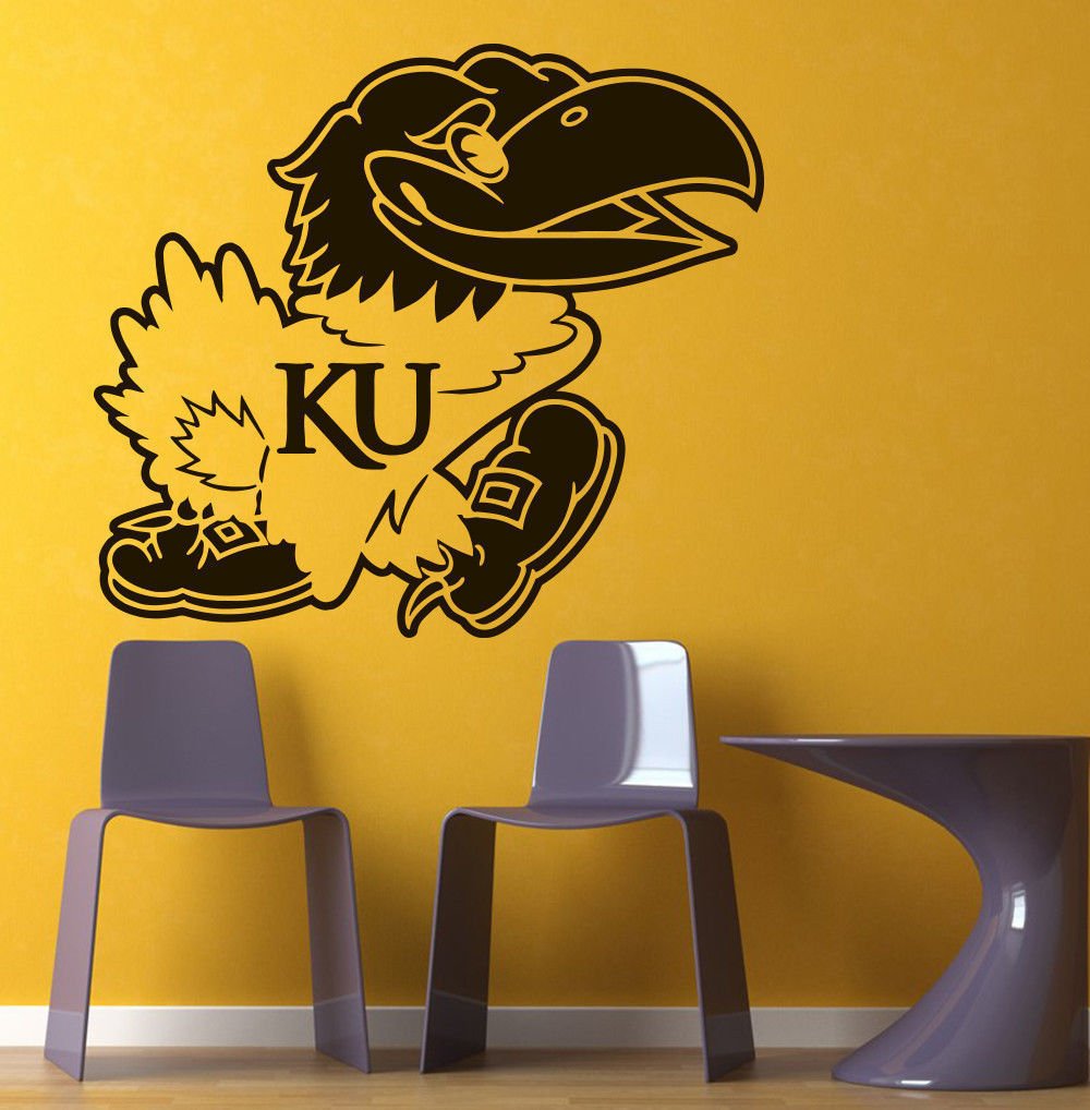 NCAA Wall Mural Vinyl Sticker Gym SPORTS LOGO Emblem Team Kansas Jayhawks DA2969