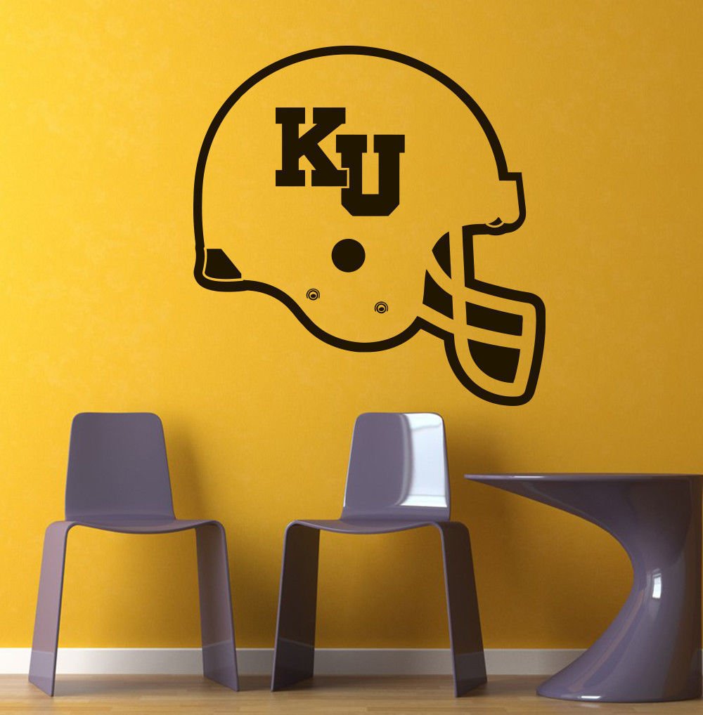 NCAA Wall Mural Vinyl Sticker Gym SPORTS LOGO Helmet Team Kansas Jayhawks DA2968