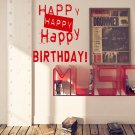 Happy Birthday congratulations celebration Stylish Wall Art Sticker Decal 9386