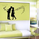 Wall Decor Vinyl Decal Sticker Kissing Couple Hearts tz3032