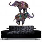 India Elephant Ornament Patterns Full Color Wall Decal Sticker AN-227 FRST