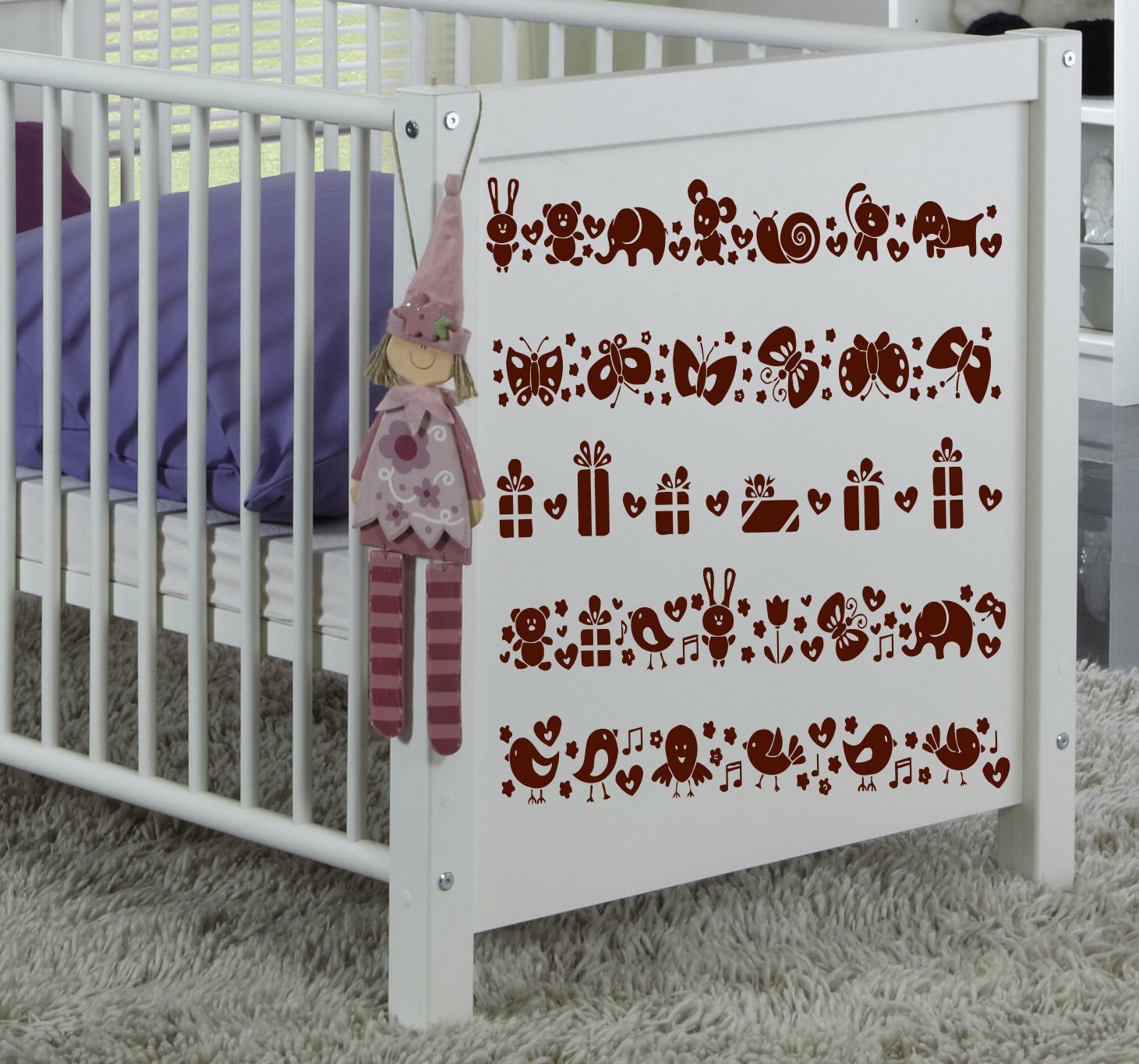 Animal world Hare Elephant Mouse butterfly Stylish Wall Art Sticker Decal 8799
