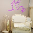 Stork animal child birth Kids Room Children Stylish Wall Art Sticker Decal 9171