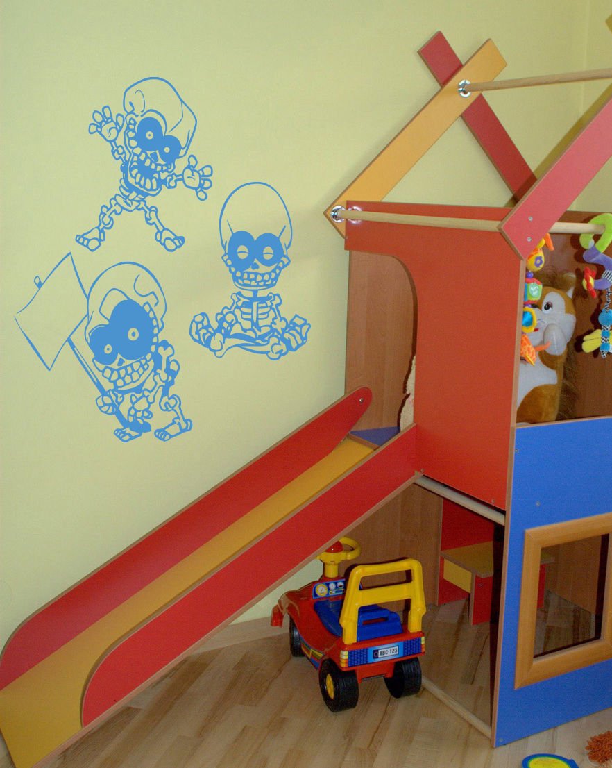 Funny skeletons bones Kids Room Children Stylish Wall Art Sticker Decal 9766