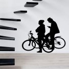 Walk bike cyclists boy girl Kids Children Stylish Wall Art Sticker Decal 9781