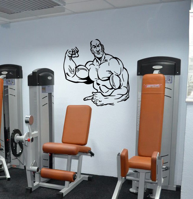 Gym Man body-builder brawn sport Kids Stylish Wall Art Sticker Decal 9352