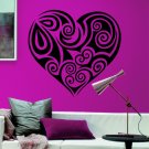 Wall Decal Heart Pattern Tattoo Abstract Art Bedroom Decor Sticker Murals AM24