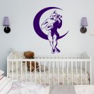 Moon clown musician music Kids Room Stylish Wall Art Sticker Decal 9189