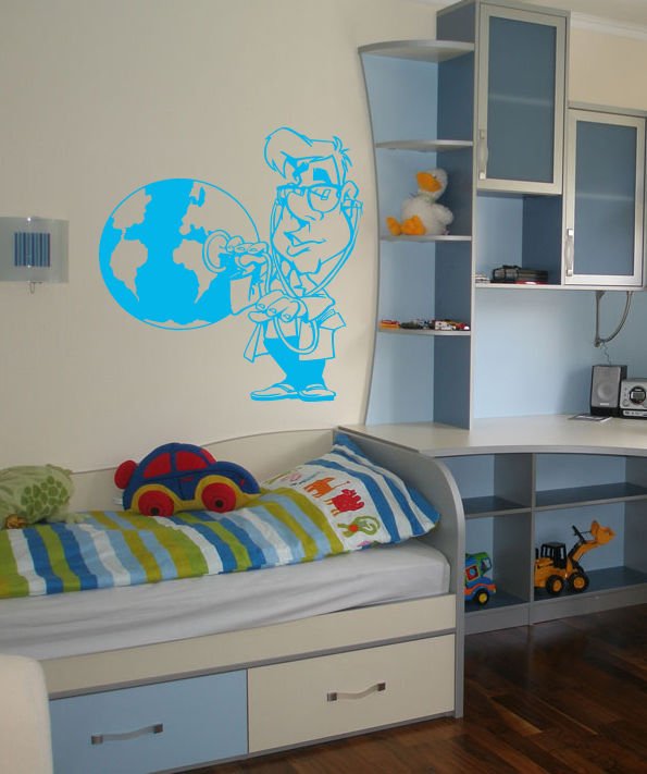 Planet Earth funny Doctor Kids Room Children Stylish Wall Art Sticker Decal10075