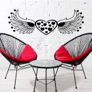 Wall Decal Heart Wings Pattern Art Kids Bedroom Decor Vinyl Sticker Murals AM22