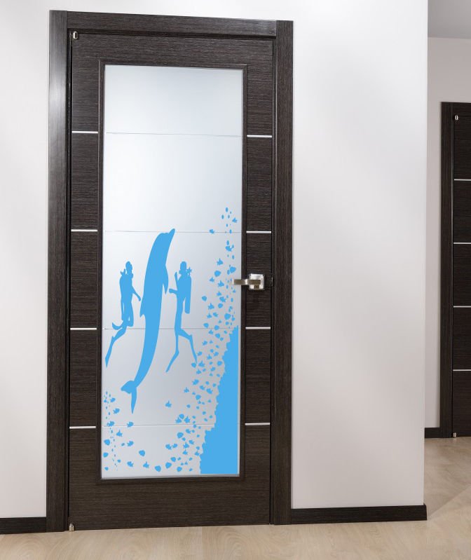 Fish animal undersea seaweed diver dolphin Stylish Wall Art Sticker Decal 8696