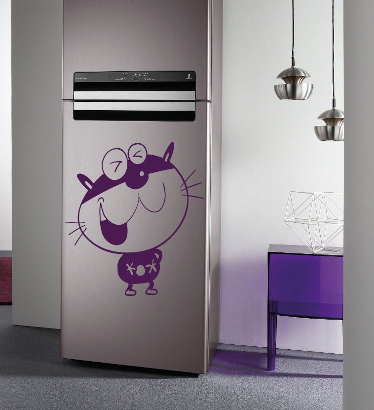 Funny cat stomach fridge animal Kids Room Stylish Wall Art Sticker Decal 9801