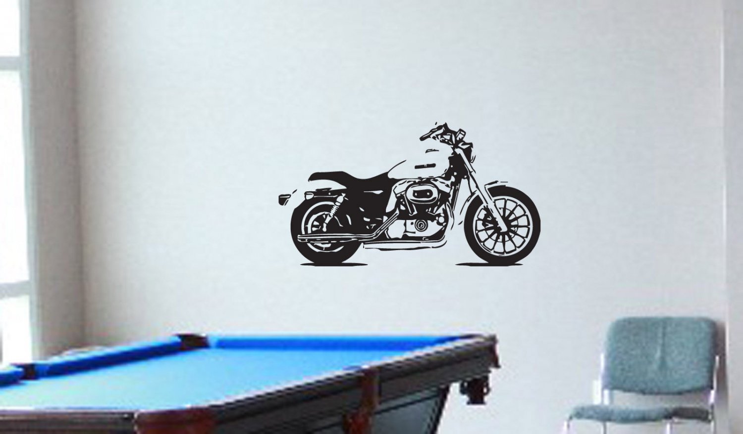 Wall Decor Vinyl Decal Sticker Bike Chopper Hog Harley Motorcycle tz926