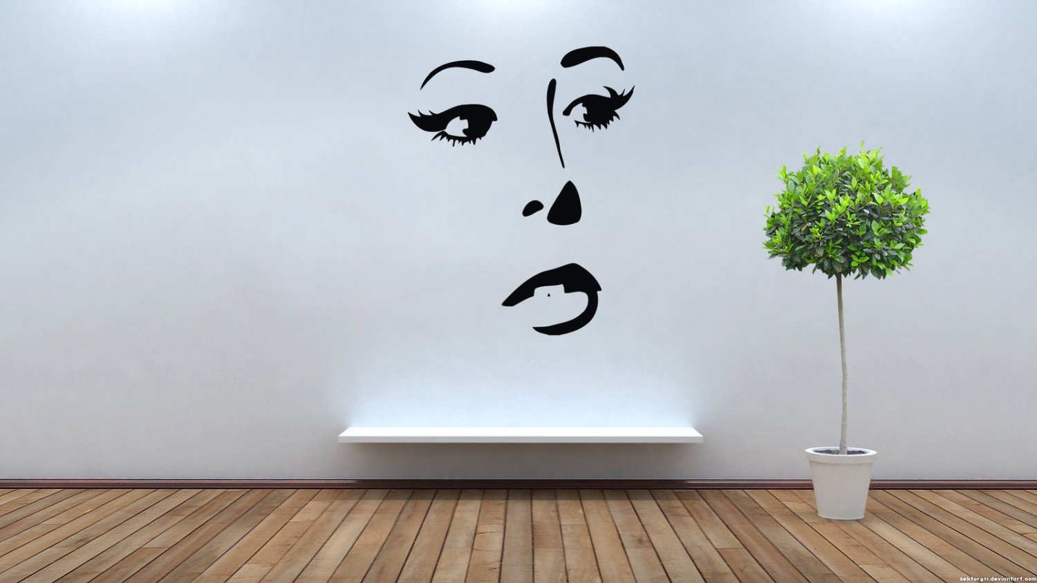Wall Decor Vinyl Decal Sticker Girl Face tz610