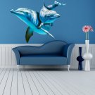 Dolphins Ocean Nautical Wildlife Full Color Wall Decal Sticker KR-85 FRST