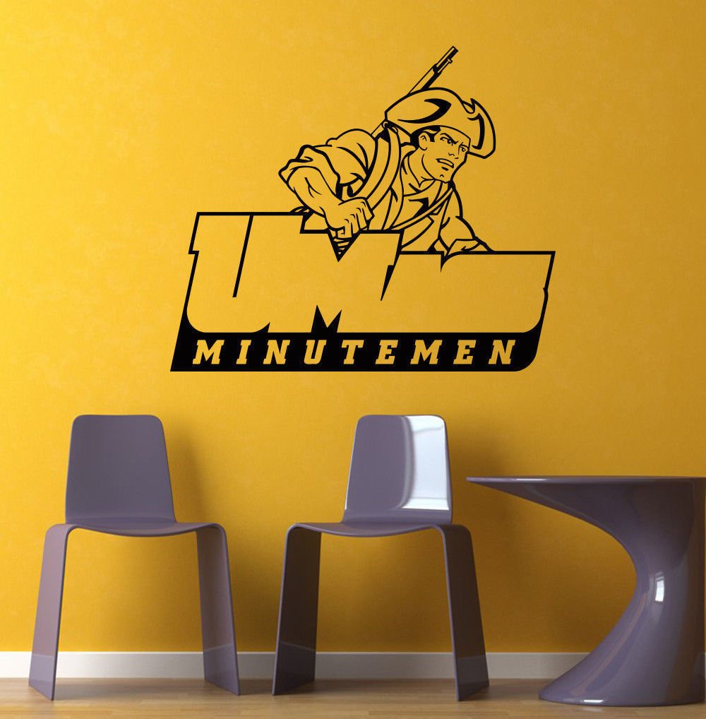 NCAA Wall Mural Vinyl Sticker Gym SPORTS LOGO Massachusetts Minutemen UM DA2982