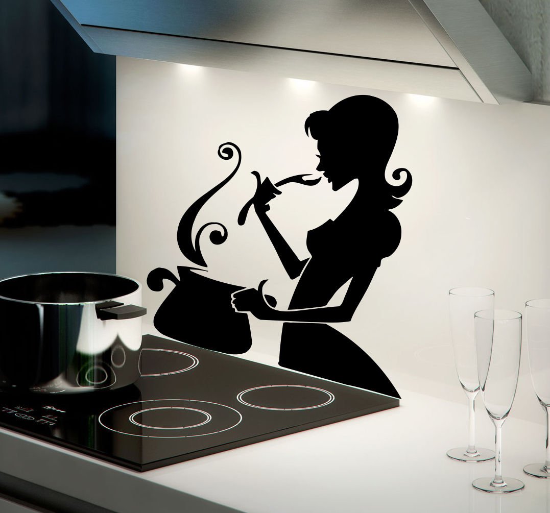 Kitchen Cooking pan soup ladle Kids Room Stylish Wall Art Sticker Decal 9615